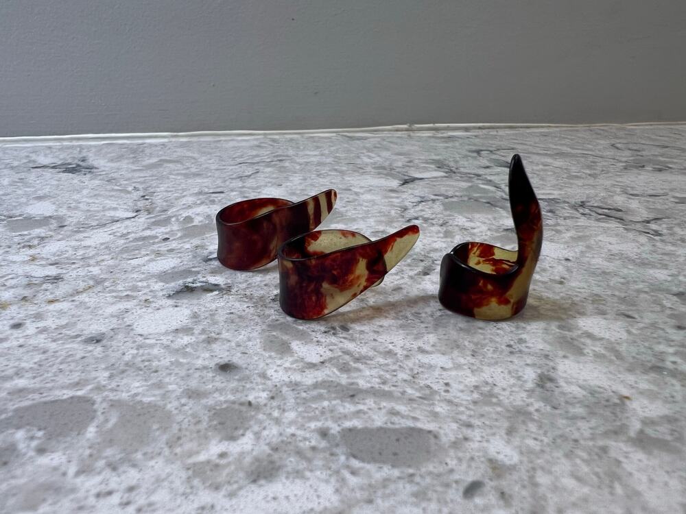 3 Vintage Guitar Finger Picks for Guitar Tortoise Shell JL